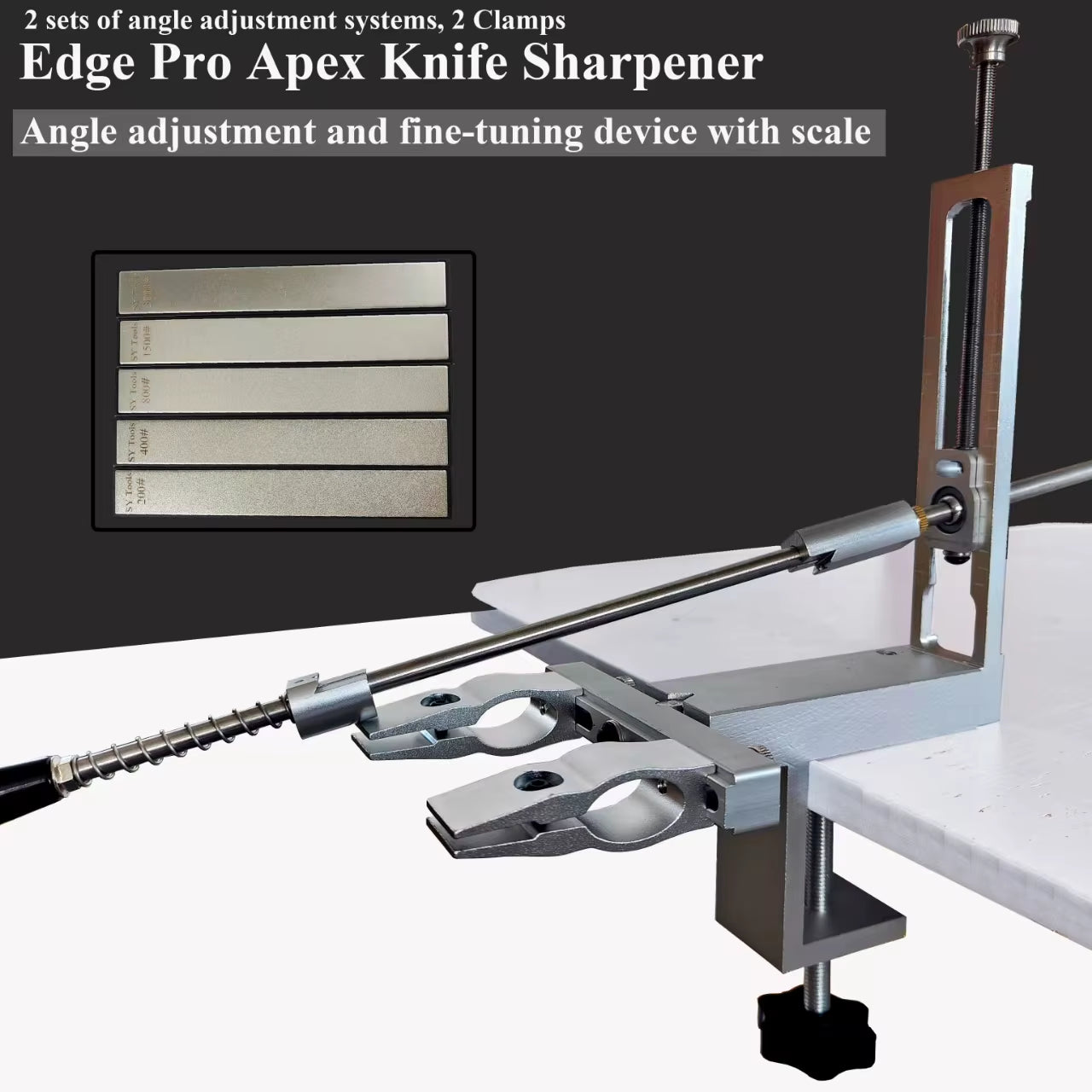 Elevate Your Culinary Skills with the S09 Professional Fixed Angle Apex Knife Sharpener - Precision Kitchen Tool with Diamond Stones Set